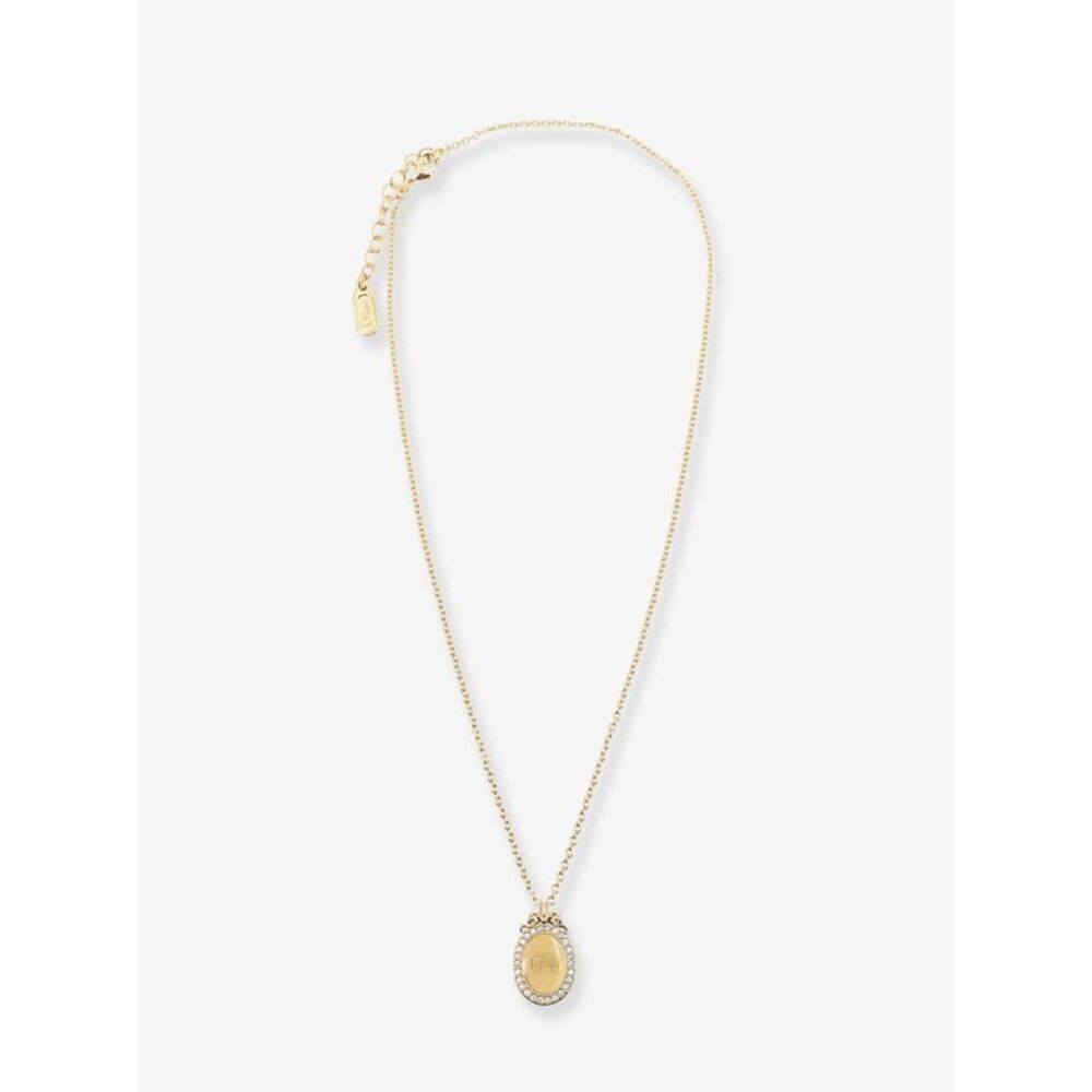 Dior Women Brass Necklace With Dior Medaillon Pendant